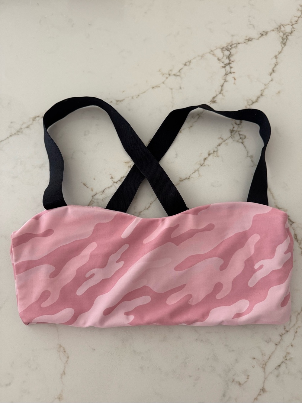 Ryderwear Pink Camo Cross-Back Sports Bra